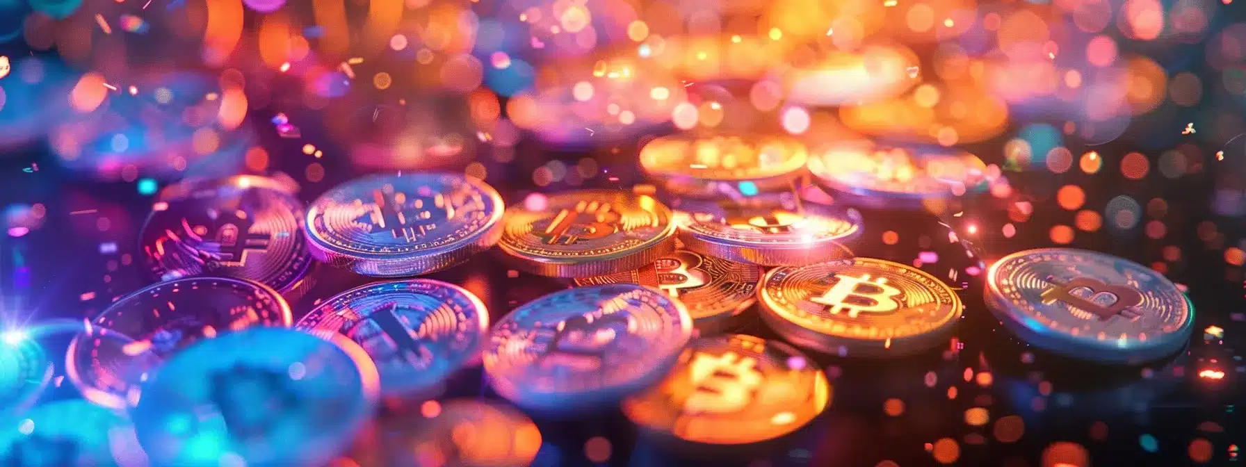 a captivating close-up shot of a vibrant blum coin airdrop surrounded by a diverse array of digital assets, symbolizing the dynamic impact on the cryptocurrency market.