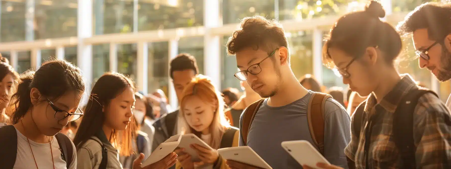 a group of curious participants eagerly checking a detailed faq guide on their devices, preparing for the upcoming move airdrop and listing events.