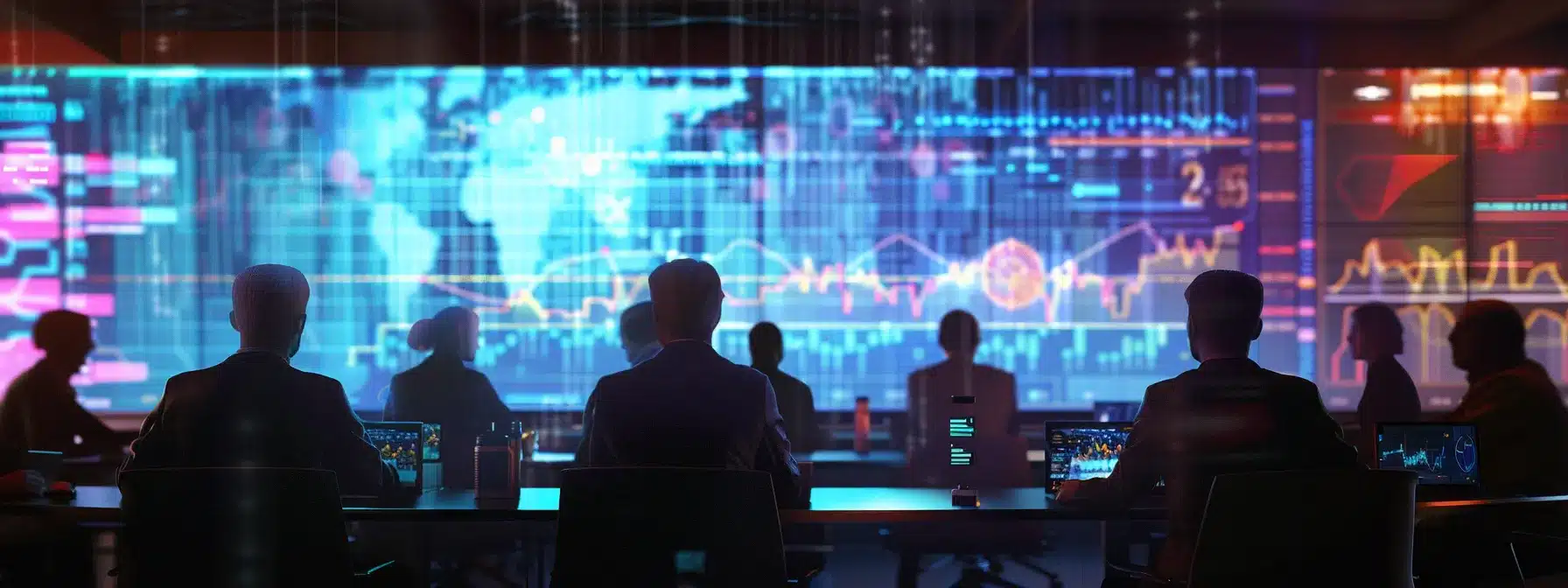 a group of investors eagerly analyzing charts and discussing strategies for managing and securing $tap tokens in a futuristic, high-tech boardroom setting.