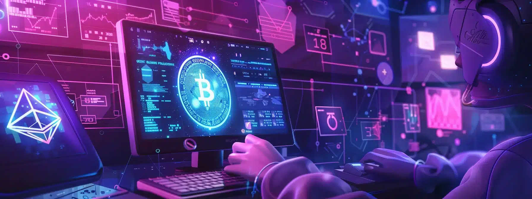 a person completing registration for the paws airdrop on a computer, surrounded by blockchain graphics and digital security icons.