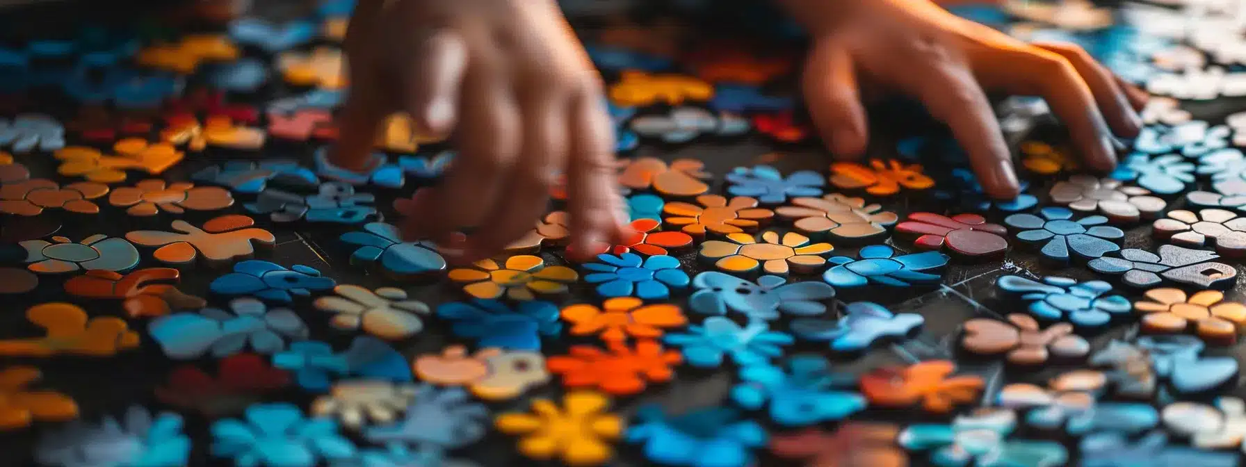 a person surrounded by a collection of vibrant, paw-print shaped tokens, engaging in deep conversation with a group of interested individuals.