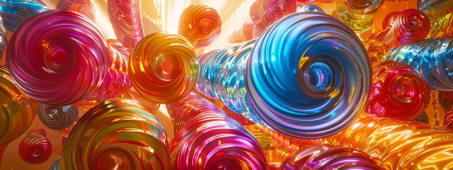 vibrant, abstract digital art display with a colorful, swirling pattern.